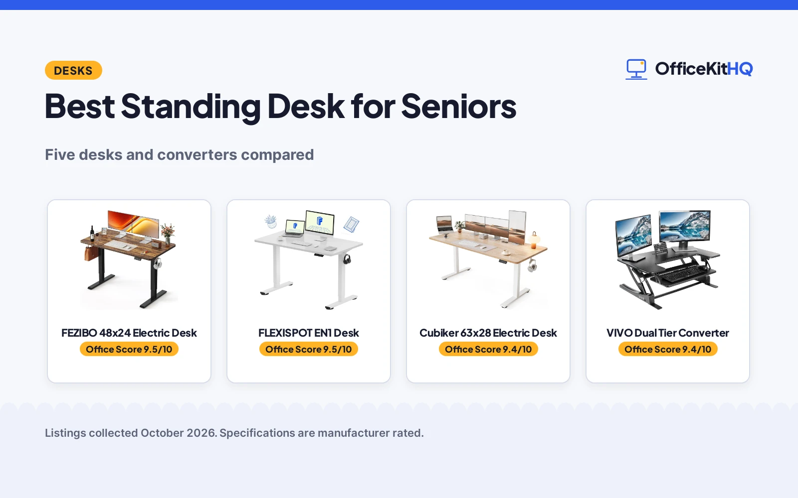 Best Standing Desk for Seniors (2026): 5 Compared