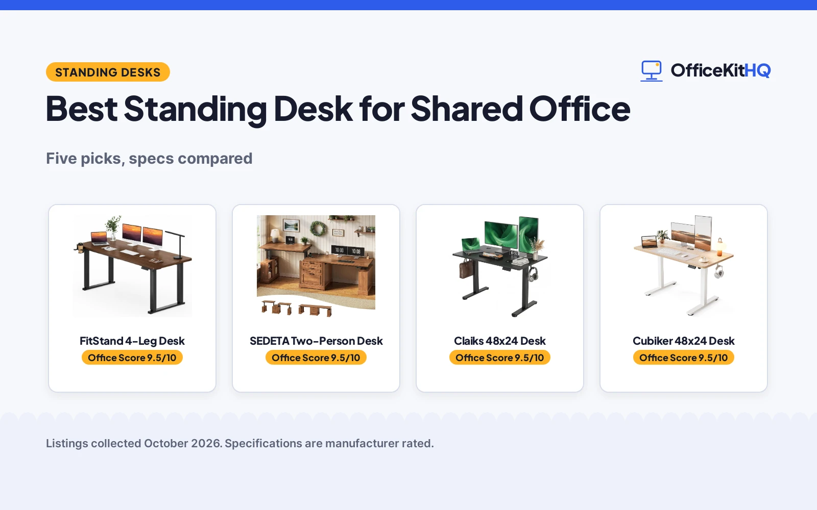 Best Standing Desk for Shared Office (2026)