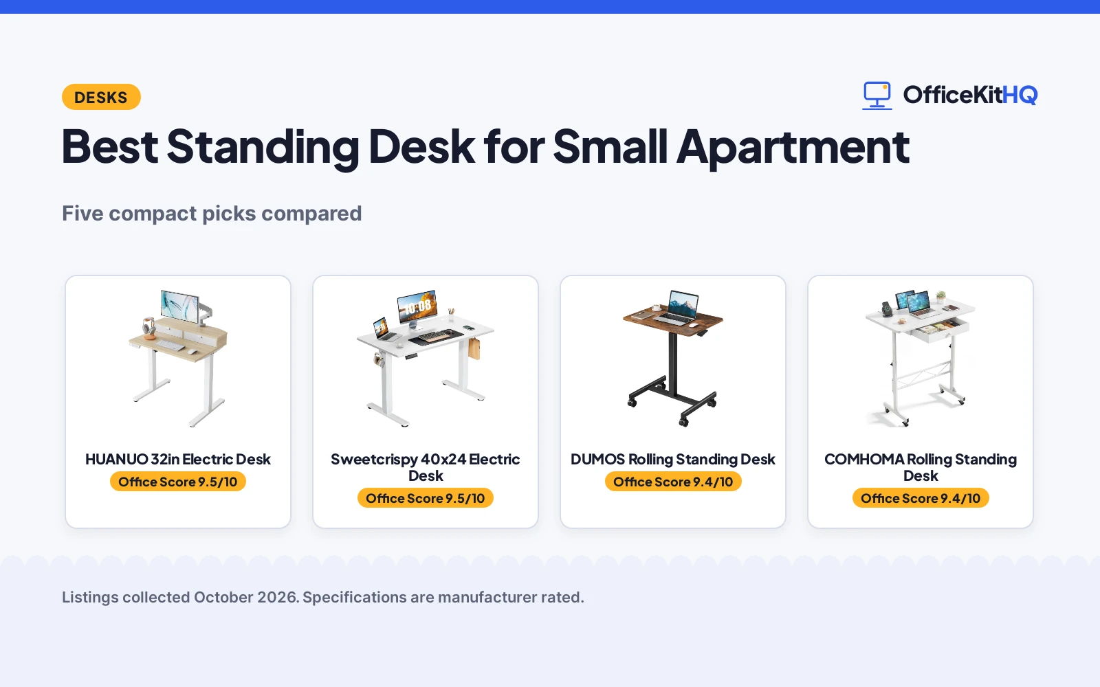 Best Standing Desk for Small Apartment (2026): 5 Compared