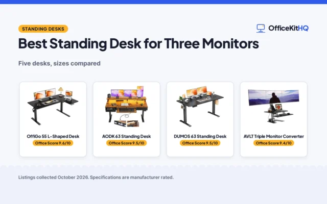 Best Standing Desk for Three Monitors (2026): 5 Compared