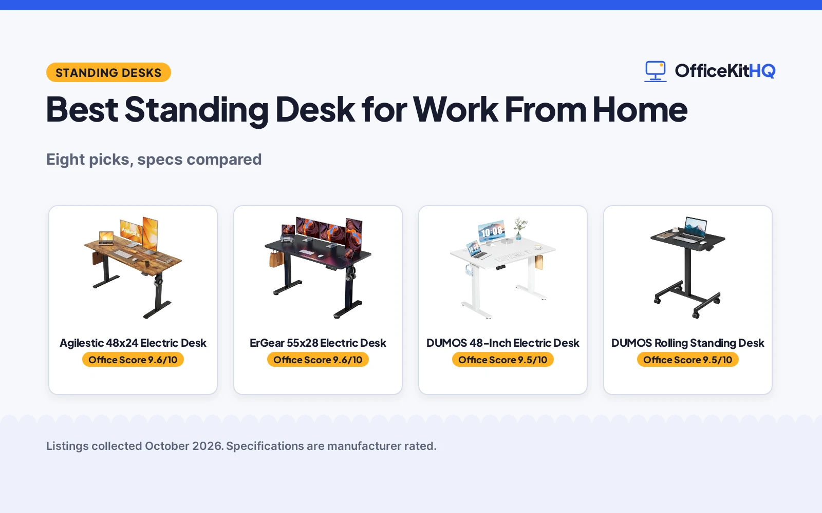 Best Standing Desk for Work From Home (2026): 5 Compared