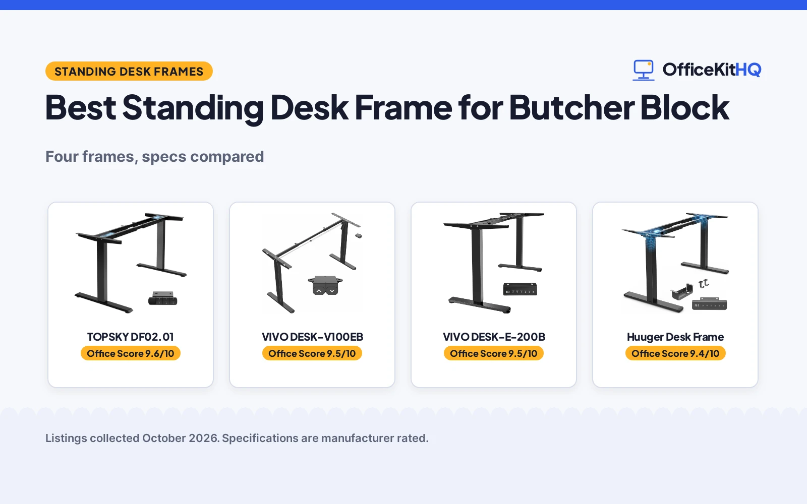 Best Standing Desk Frame for Butcher Block (2026): 4 Compared