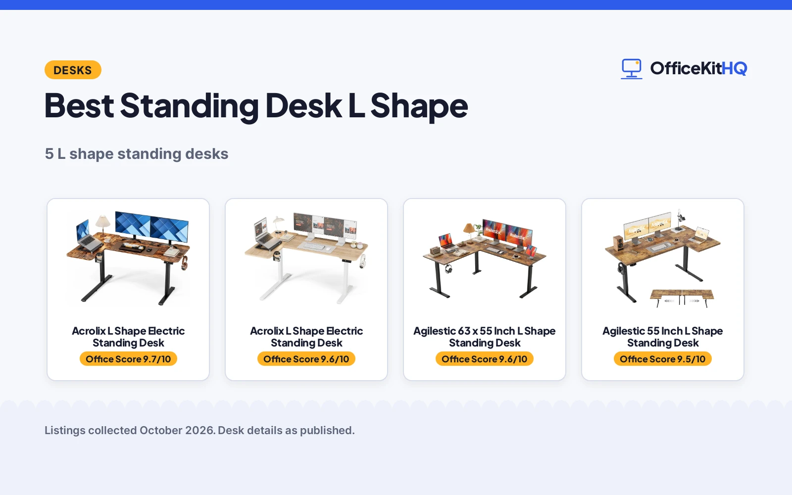 Best Standing Desk L Shape (2026): 5 Compared
