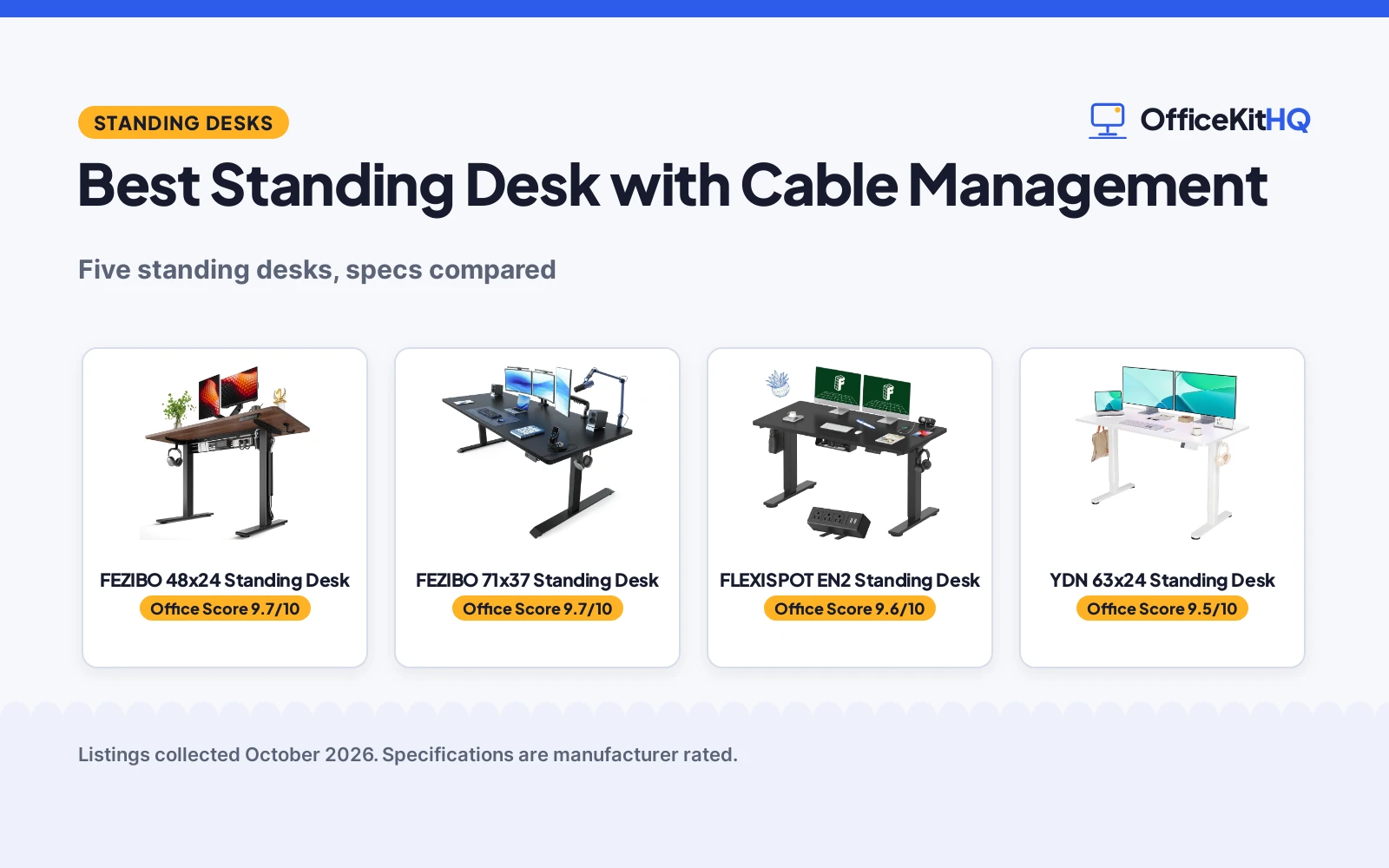 Best Standing Desk with Cable Management: 5 Compared