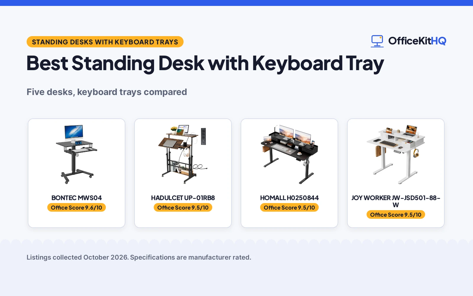 Best Standing Desk with Keyboard Tray (2026): 5 Desks Compared