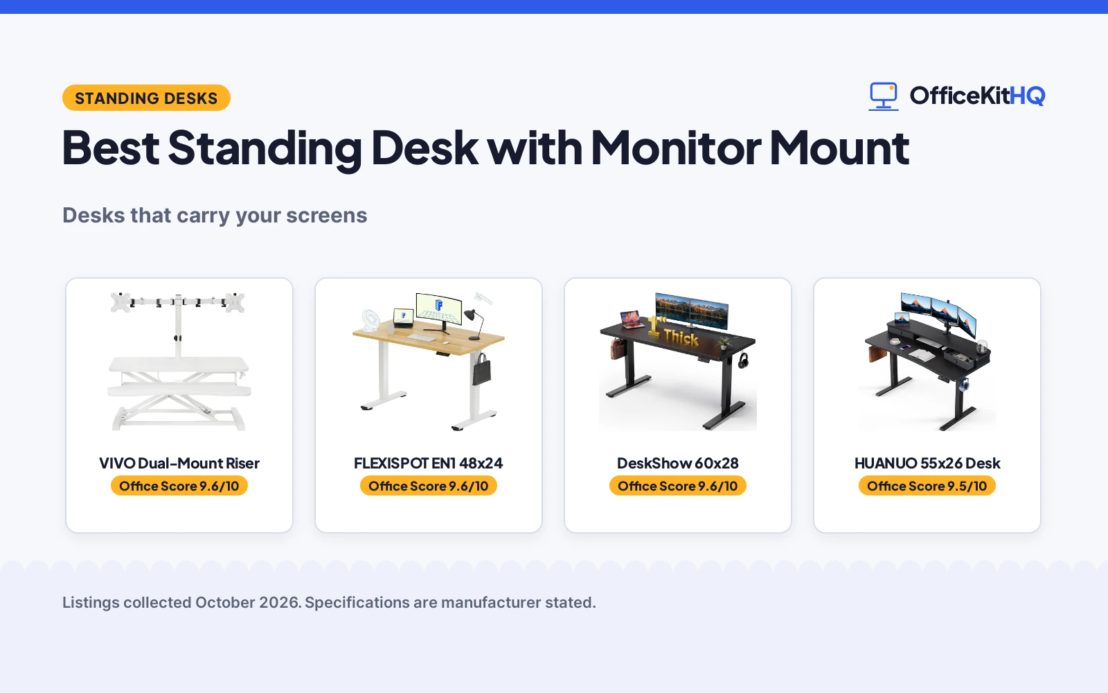 Best Standing Desk with Monitor Mount (2026): 5 Compared