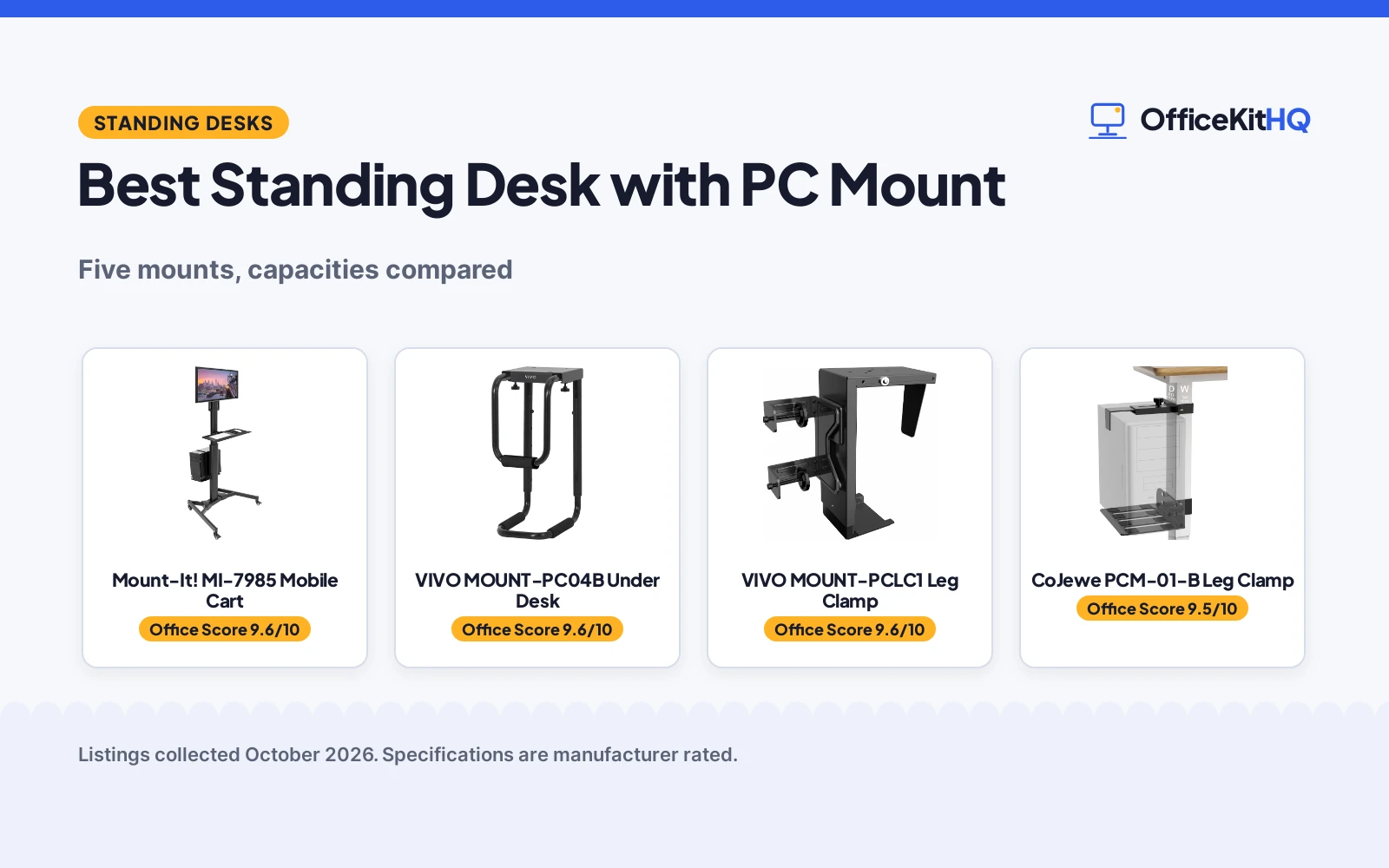 Best Standing Desk with PC Mount (2026): 5 Compared