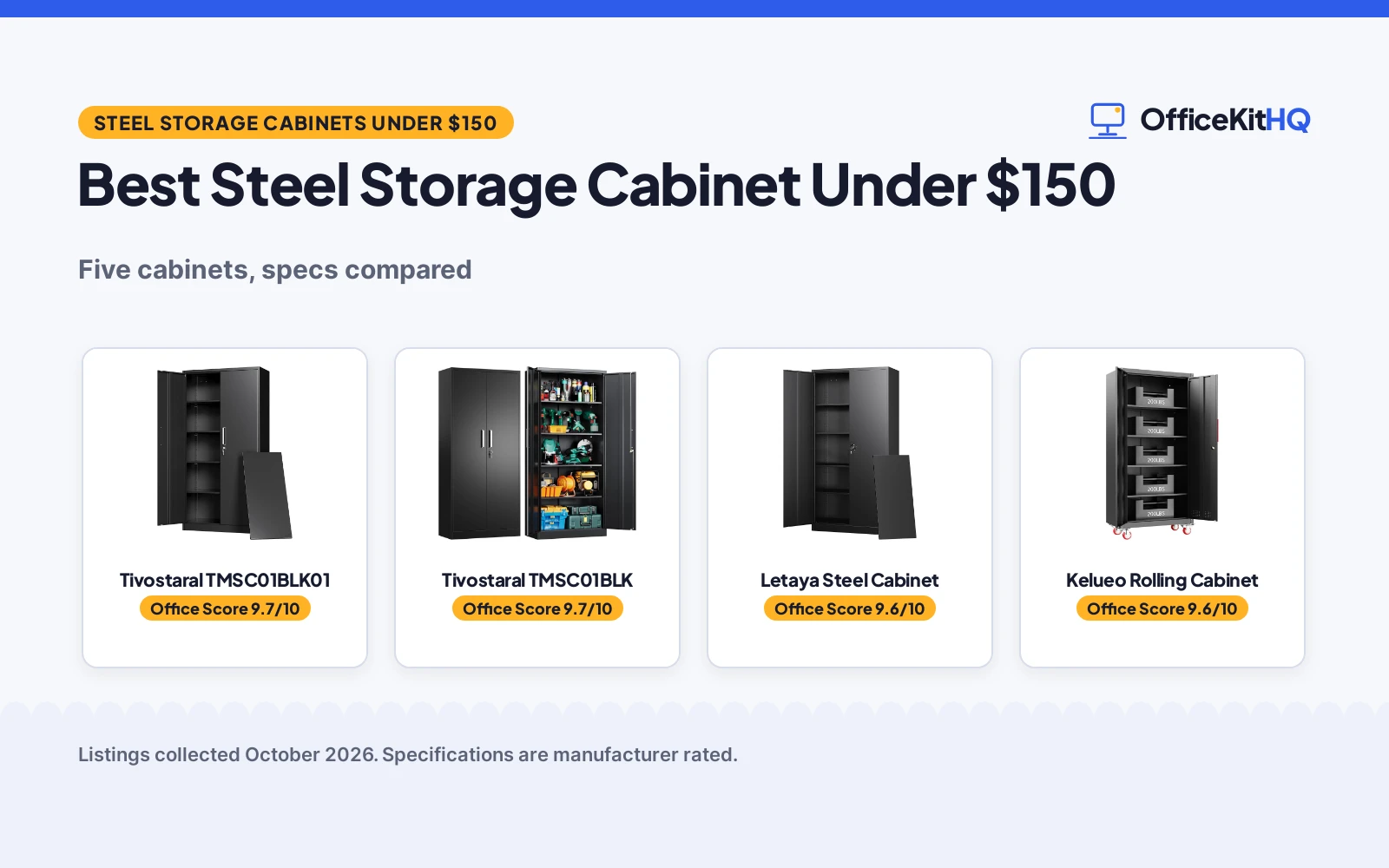 Best Steel Storage Cabinet Under $150 (2026): 7 Cabinets Compared