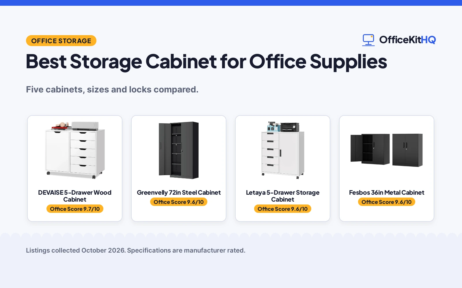 Best Storage Cabinet for Office Supplies (2026): 5 Compared
