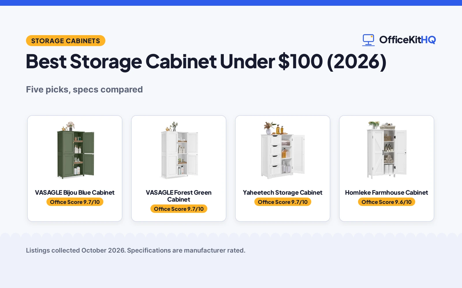 Best Storage Cabinet Under $100 (2026): 5 Picks Compared