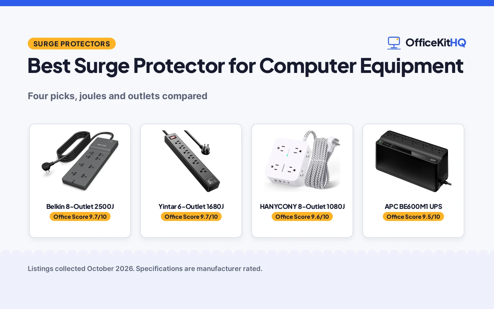 Best Surge Protector for Computer Equipment (2026): 4 Picks Compared