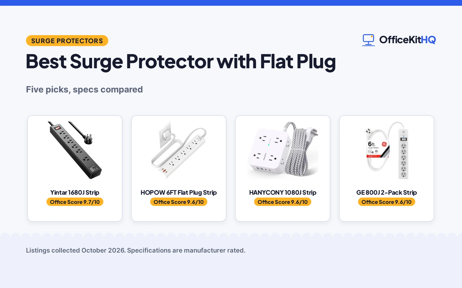 Best Surge Protector with Flat Plug: 5 Compared