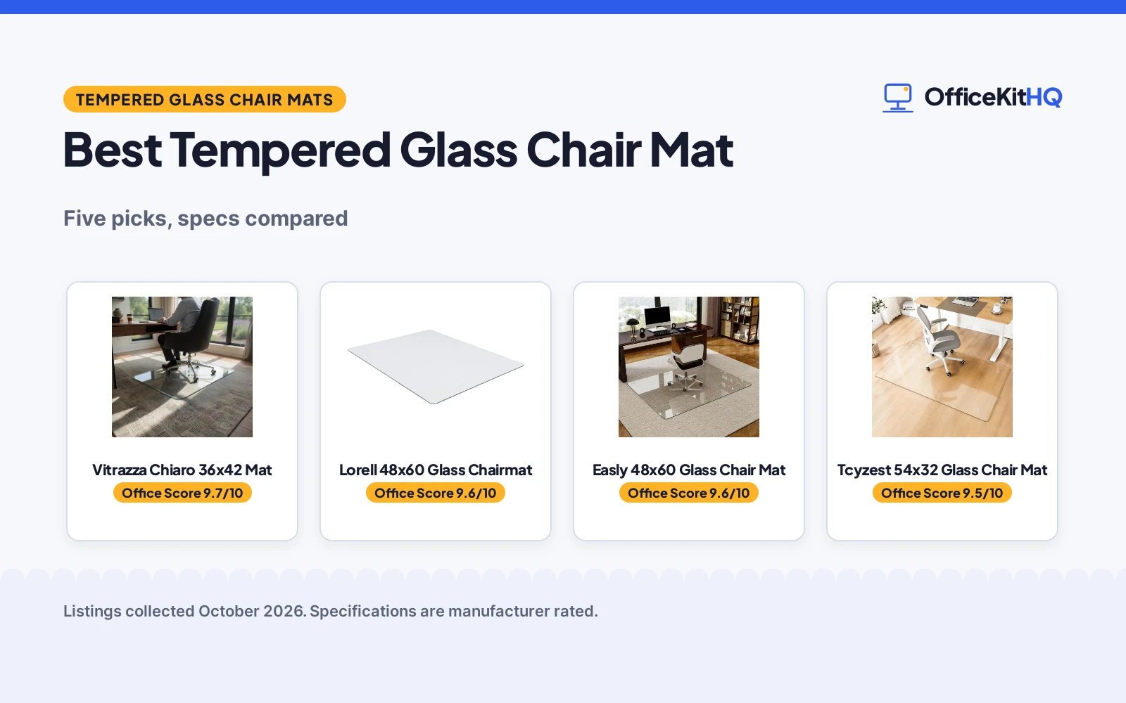 Best Tempered Glass Chair Mat (2026): 5 Picks for Home Offices