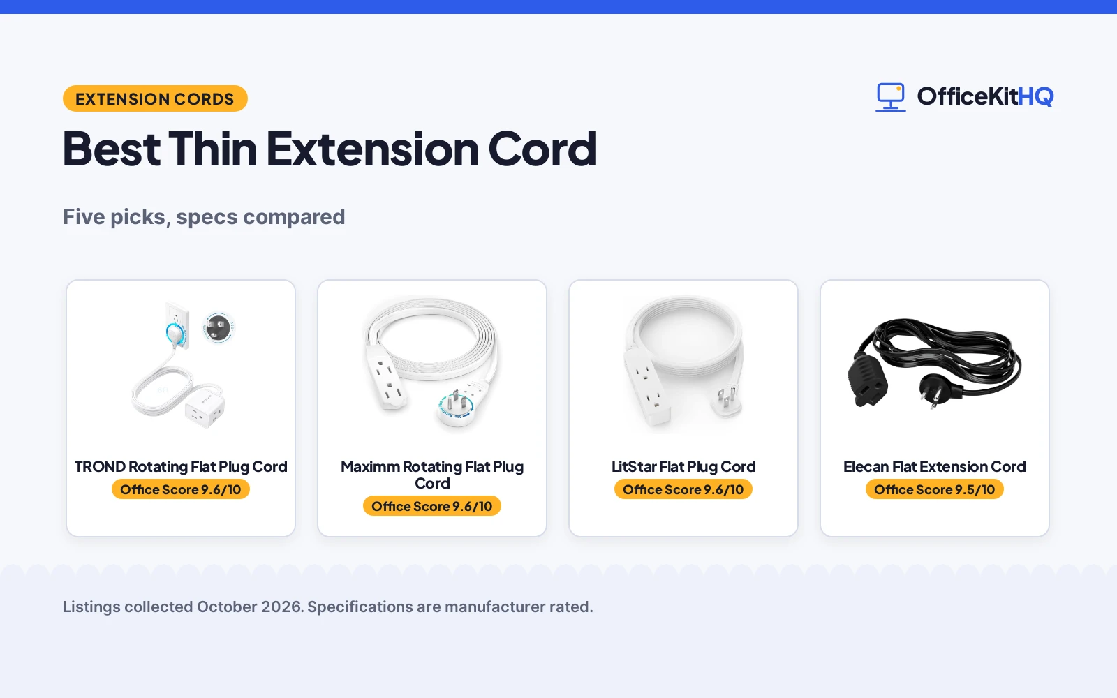 Best Thin Extension Cord (2026): 5 Cords Compared