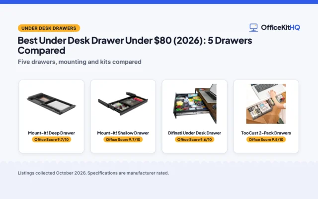 Best Under Desk Drawer Under $80 (2026): 5 Drawers Compared