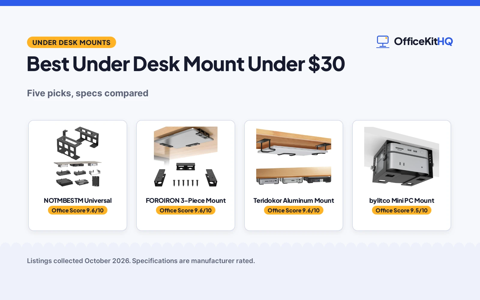 Best Under Desk Mount Under $30 (2026): 5 Picks Compared