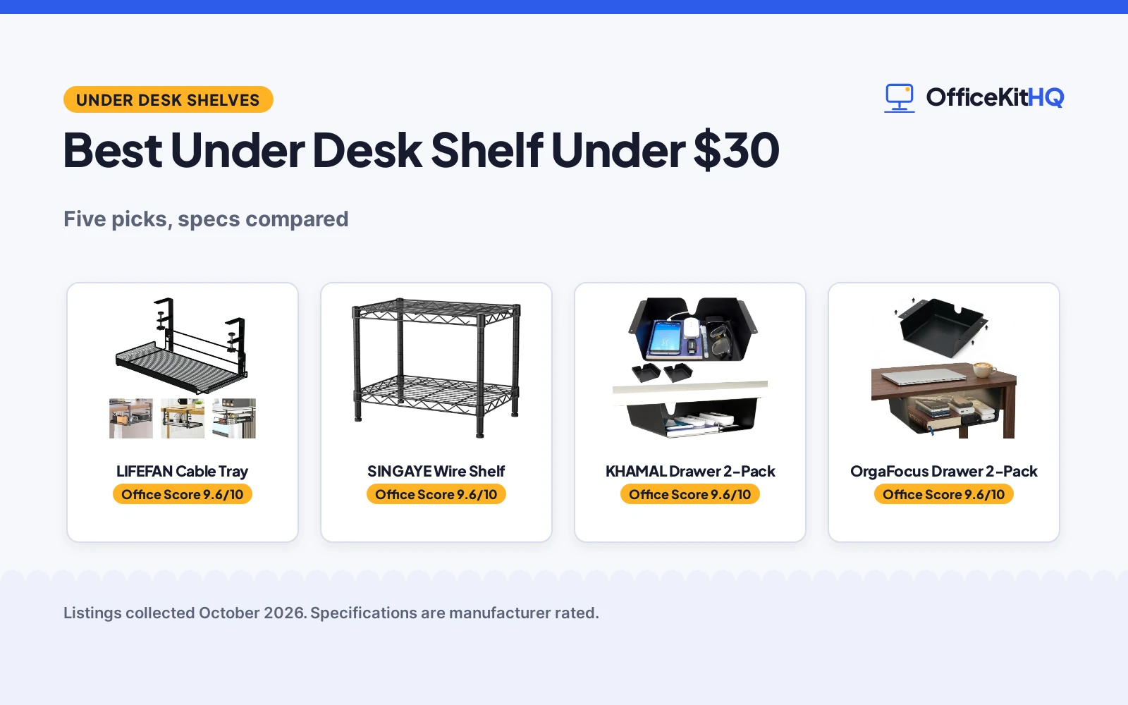 Best Under Desk Shelf Under $30 (2026): 5 Compared