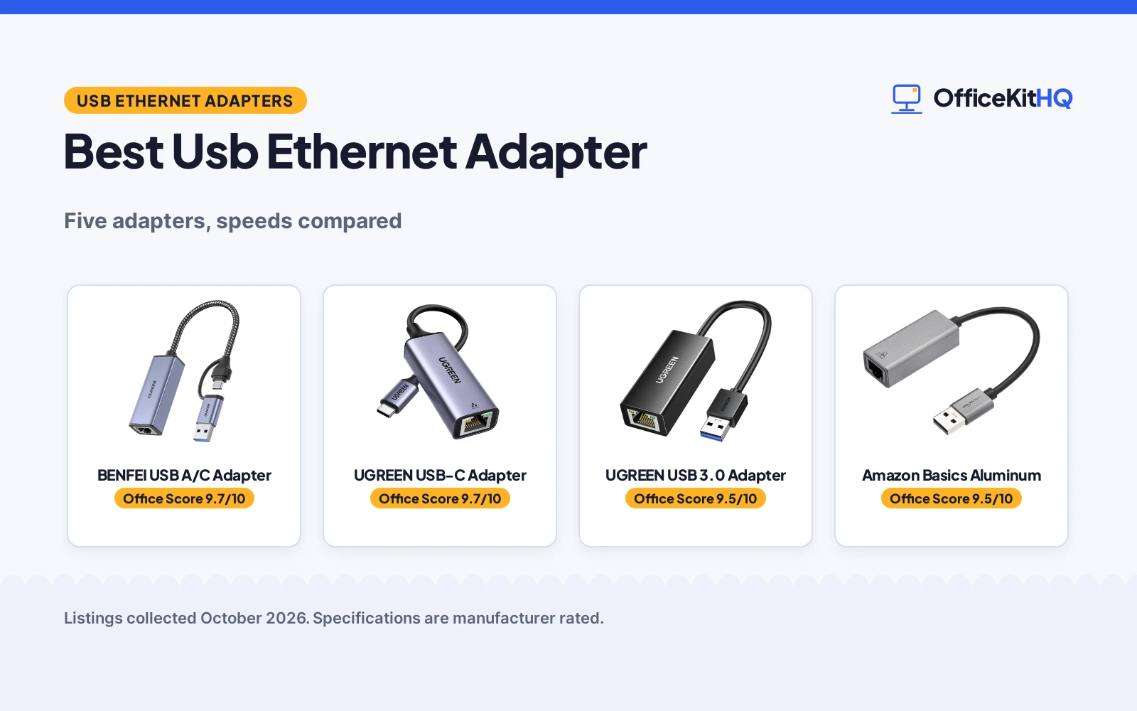 Best Usb Ethernet Adapter (2026): 5 Adapters Compared