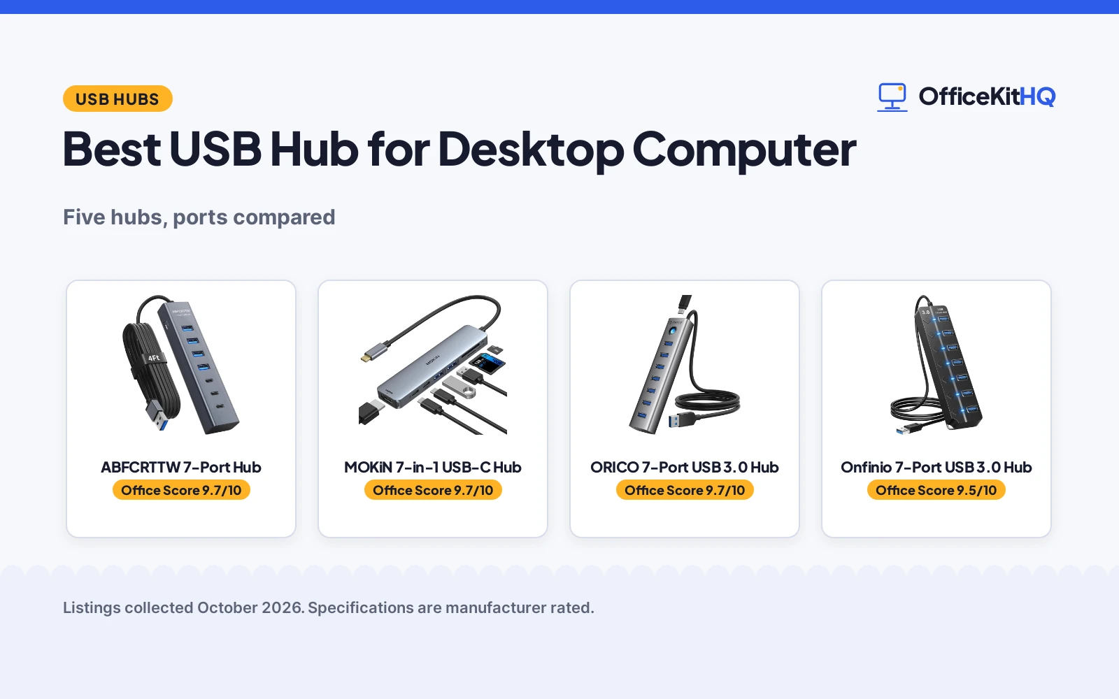 Best USB Hub for Desktop Computer (2026): 5 Compared