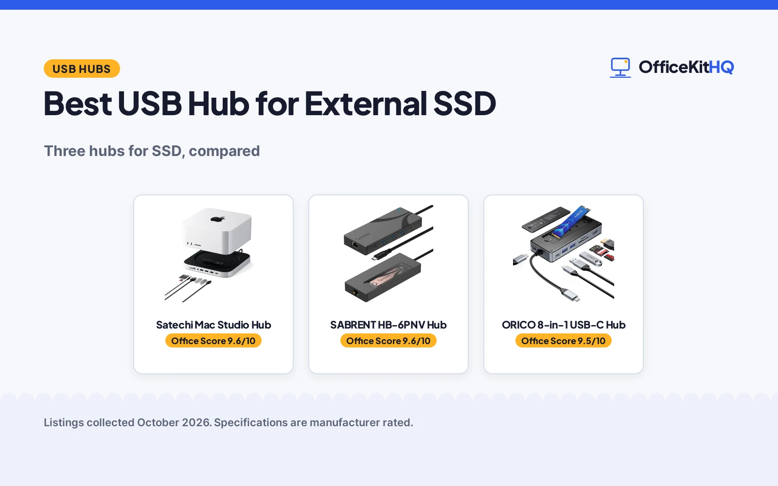 Best USB Hub for External SSD: 3 Picks Compared