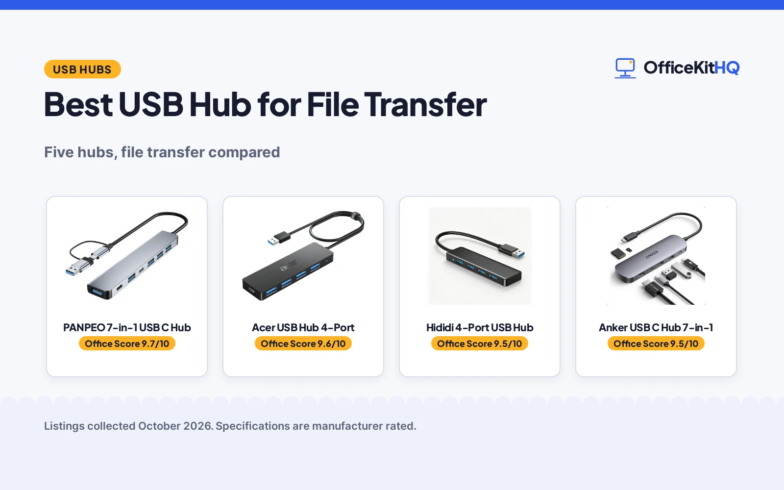 Best USB Hub for File Transfer (2026): 5 Compared
