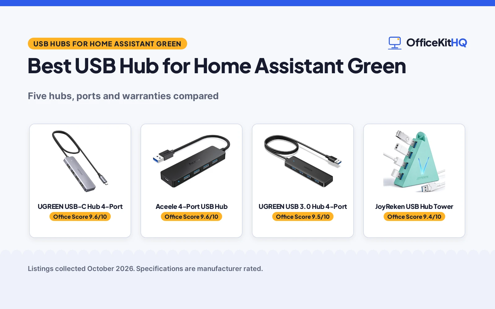 Best USB Hub for Home Assistant Green (2026): 5 Compared
