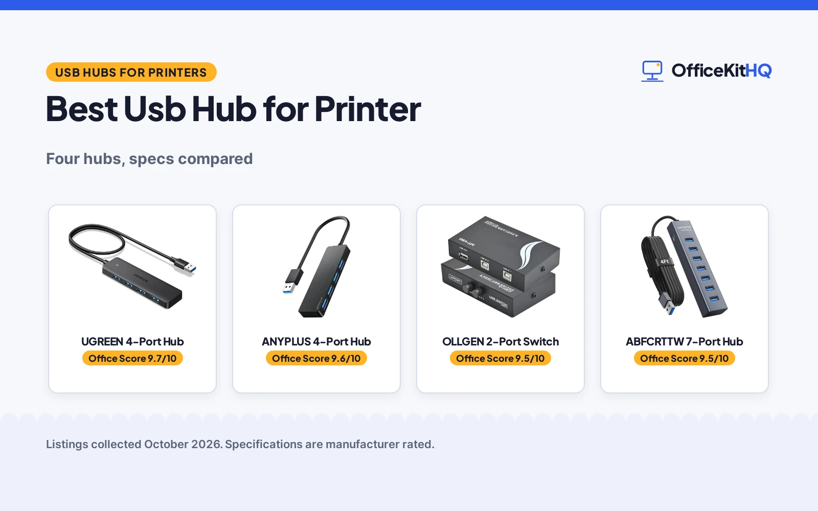 Best Usb Hub for Printer (2026): 4 Hubs Compared