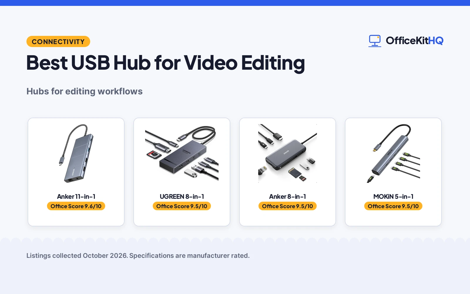 Best USB Hub for Video Editing (2026): 5 Hubs