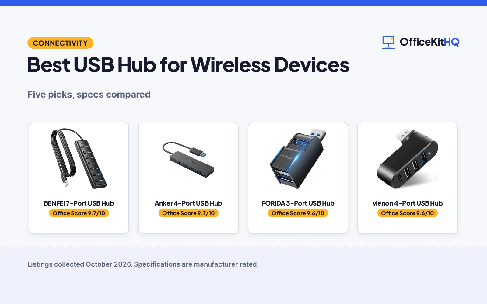 Best USB Hub for Wireless Devices (2026): 5 Compared