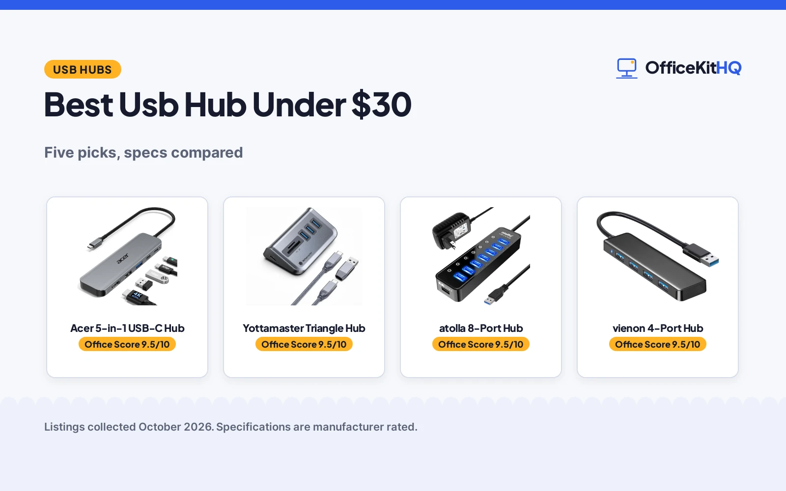 Best Usb Hub Under $30 (2026): 5 Picks Compared