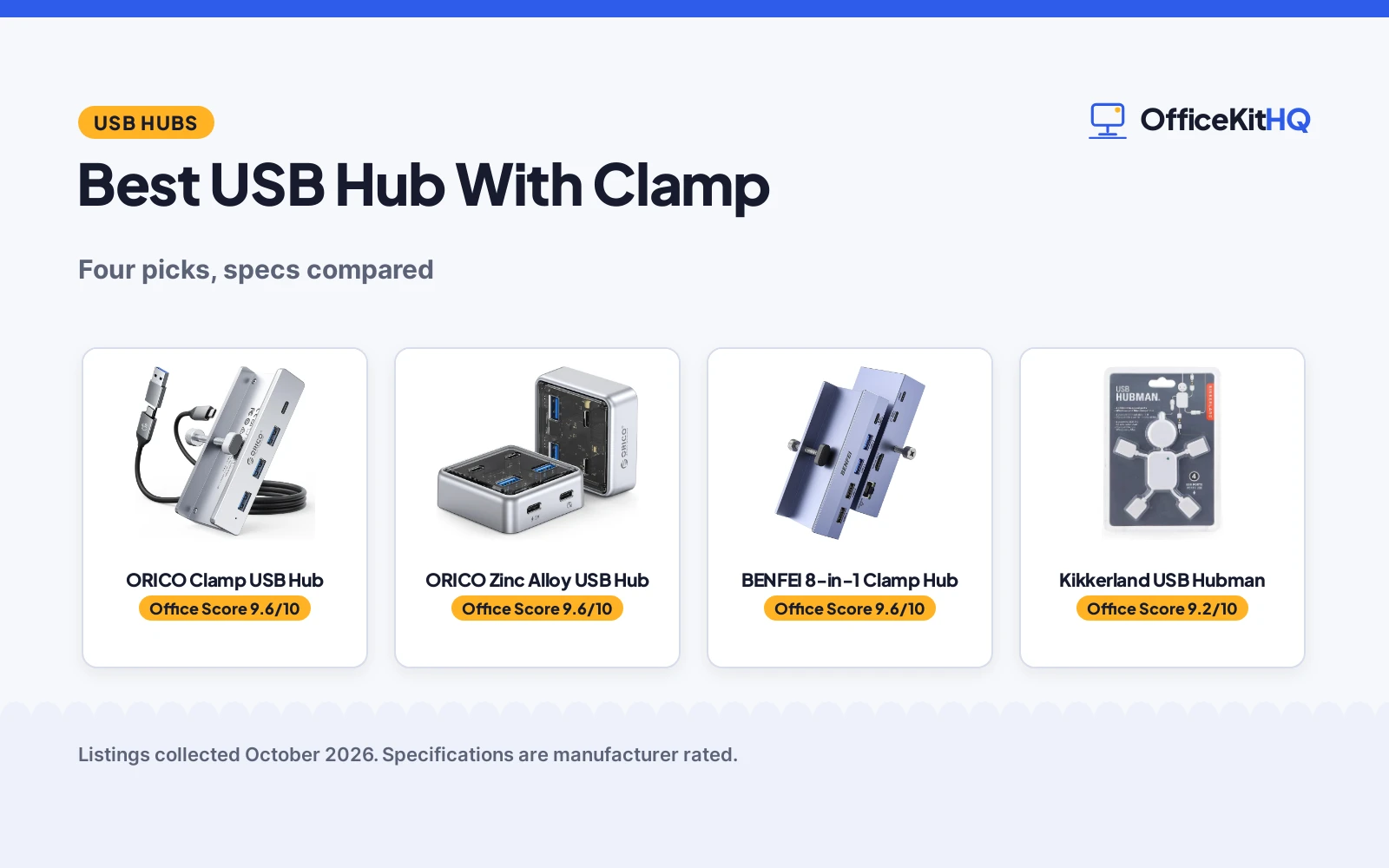 Best USB Hub With Clamp (2026): 4 Models Compared