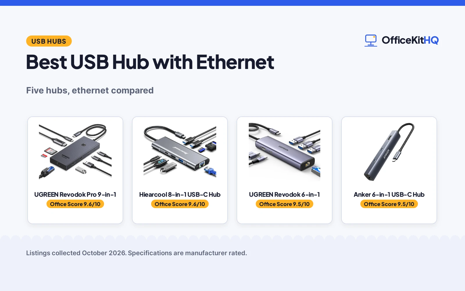 Best USB Hub with Ethernet: 5 Picks Compared