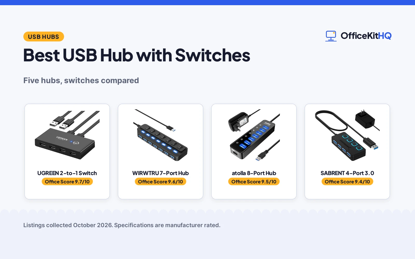 Best USB Hub with Switches (2026): 5 Picks Compared