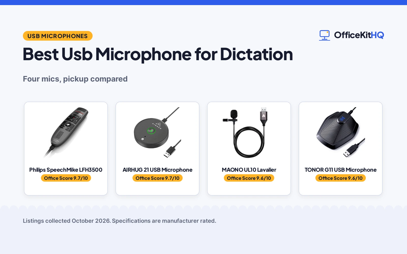 Best Usb Microphone for Dictation (2026): 4 Compared