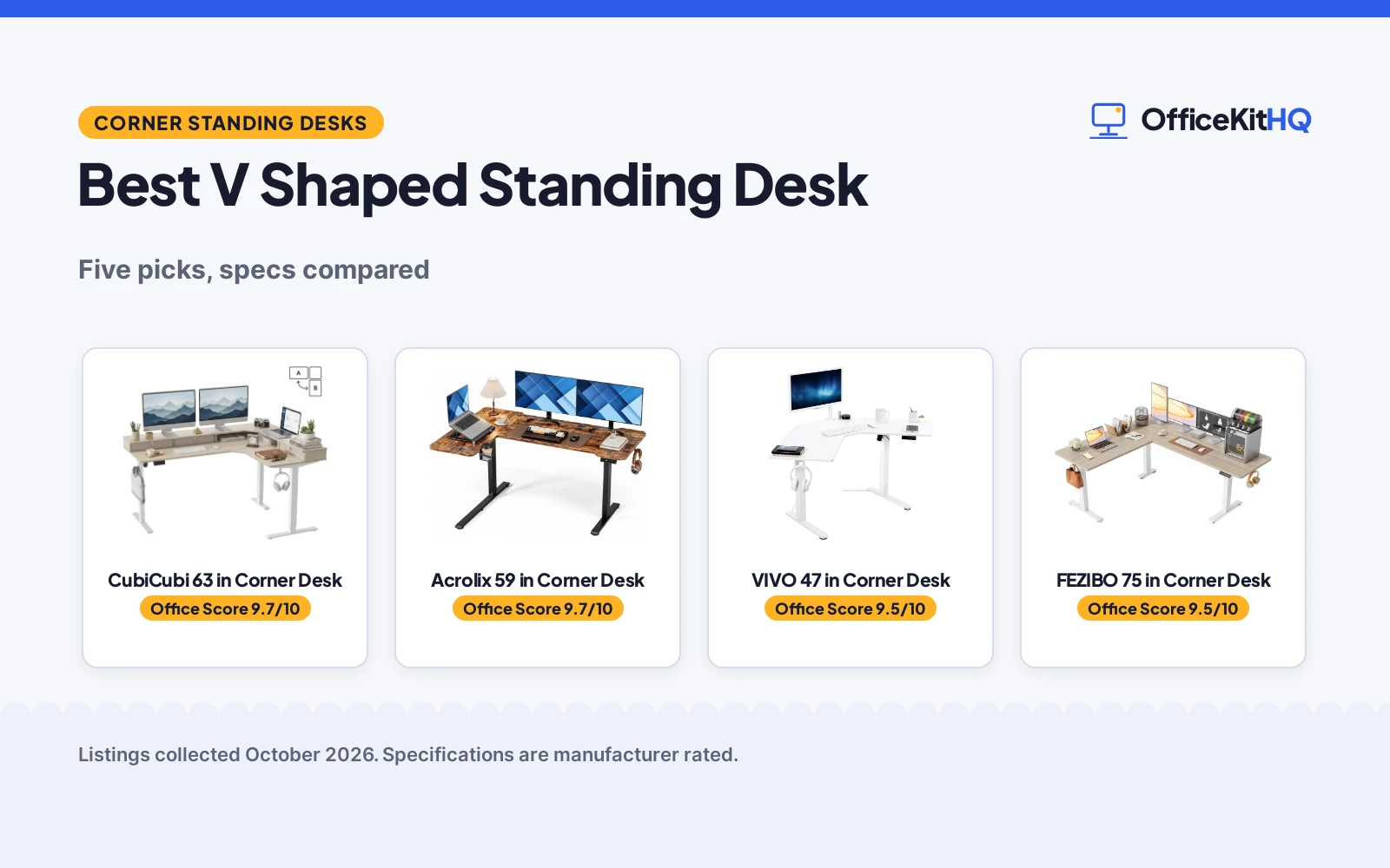 Best V Shaped Standing Desk (2026): 5 Picks Compared