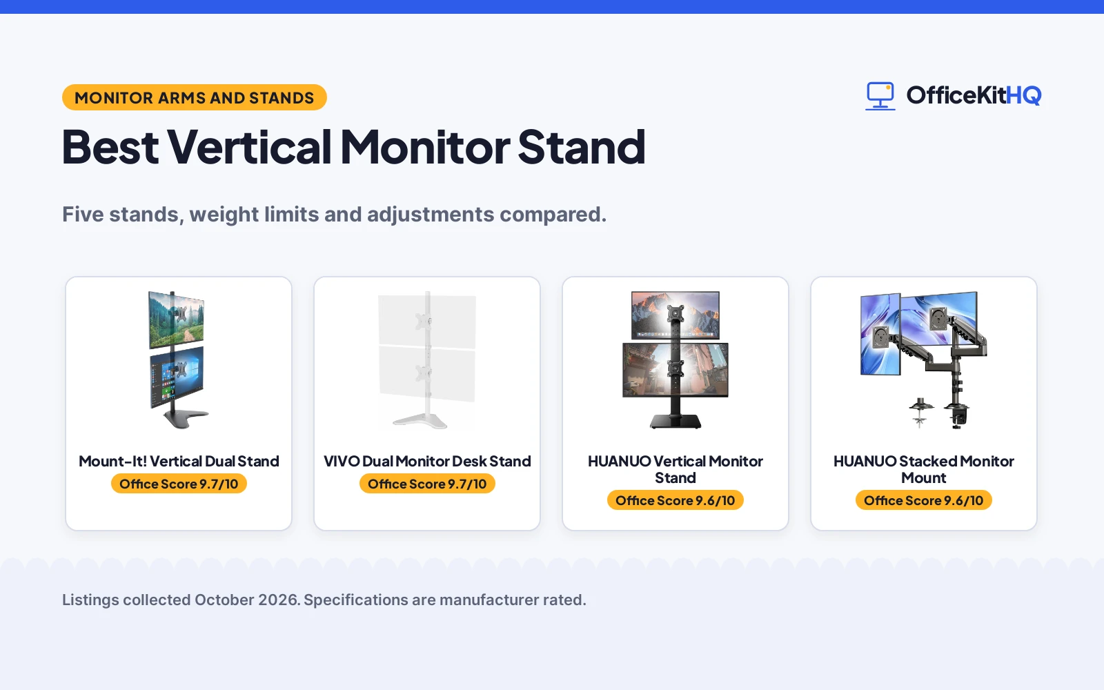 Best Vertical Monitor Stand (2026): 5 Compared