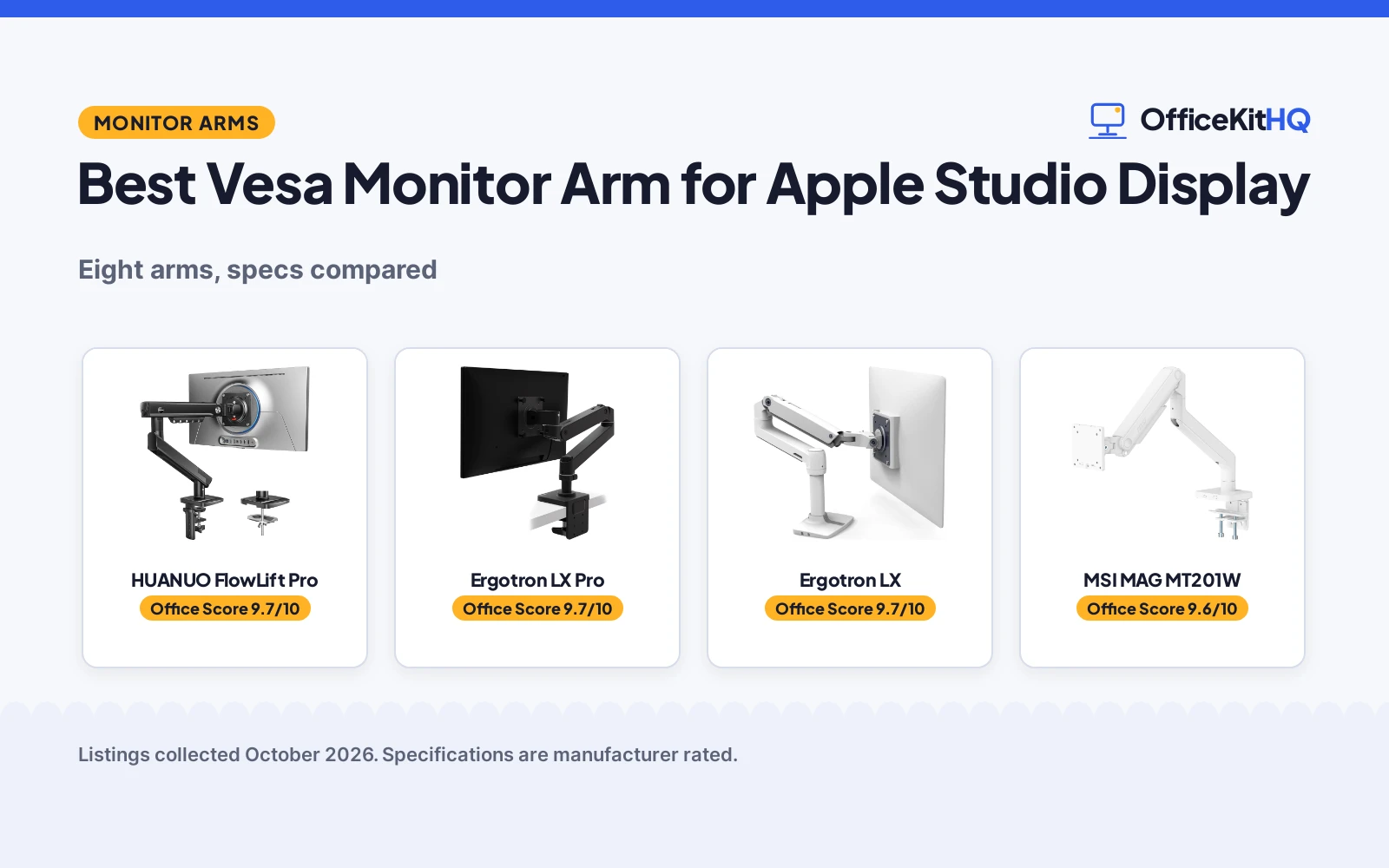 Best Vesa Monitor Arm for Apple Studio Display (2026): 5 Compared