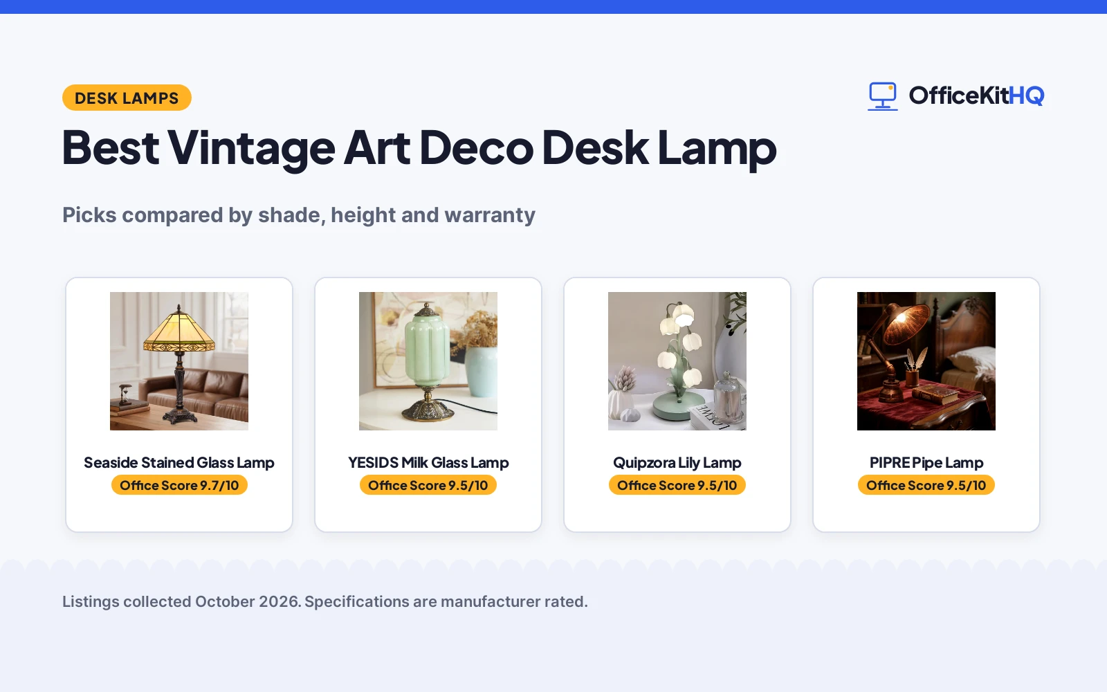 Best Vintage Art Deco Desk Lamp (2026): 5 Compared