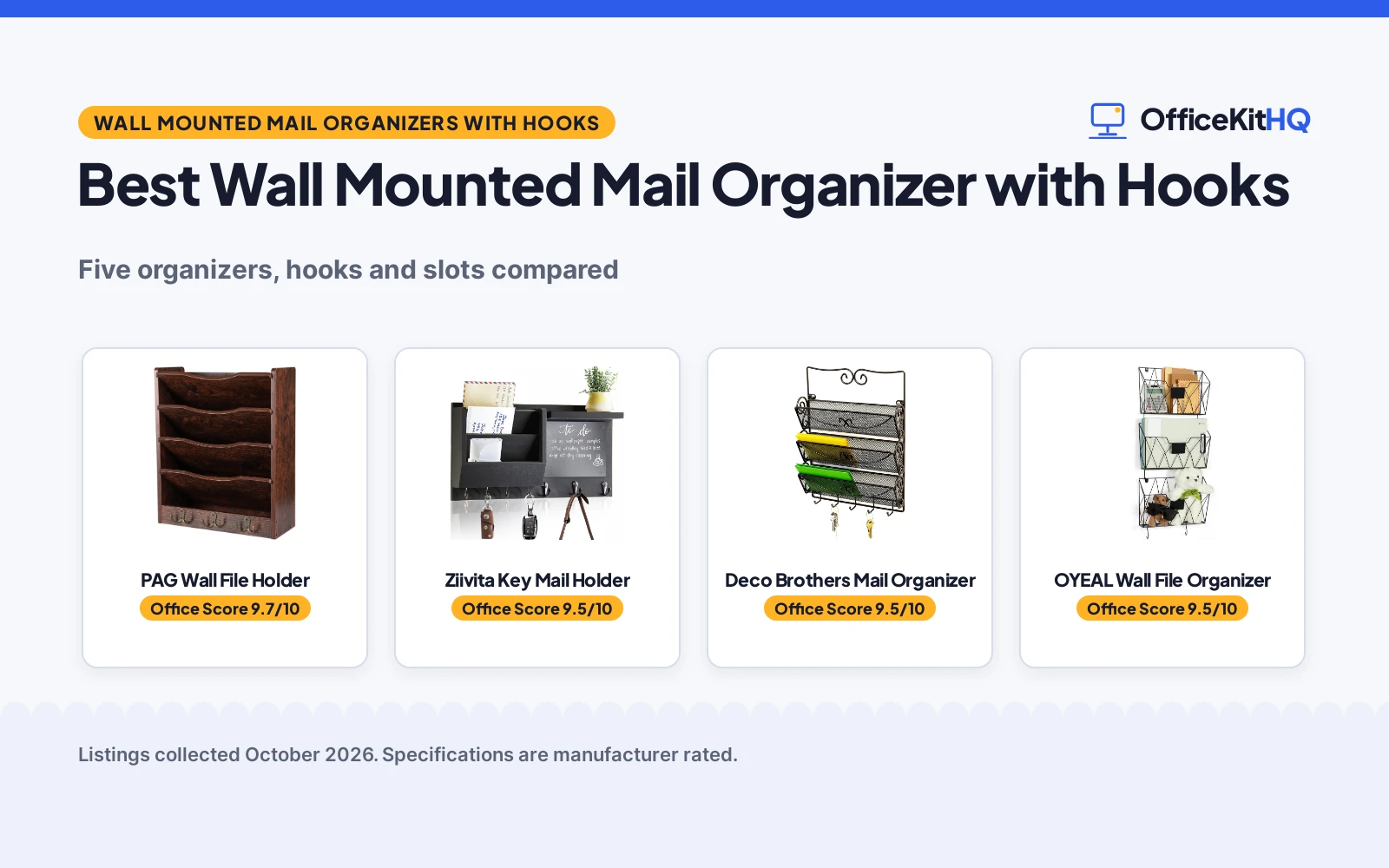 Best Wall Mounted Mail Organizer with Hooks (2026): 5 Compared