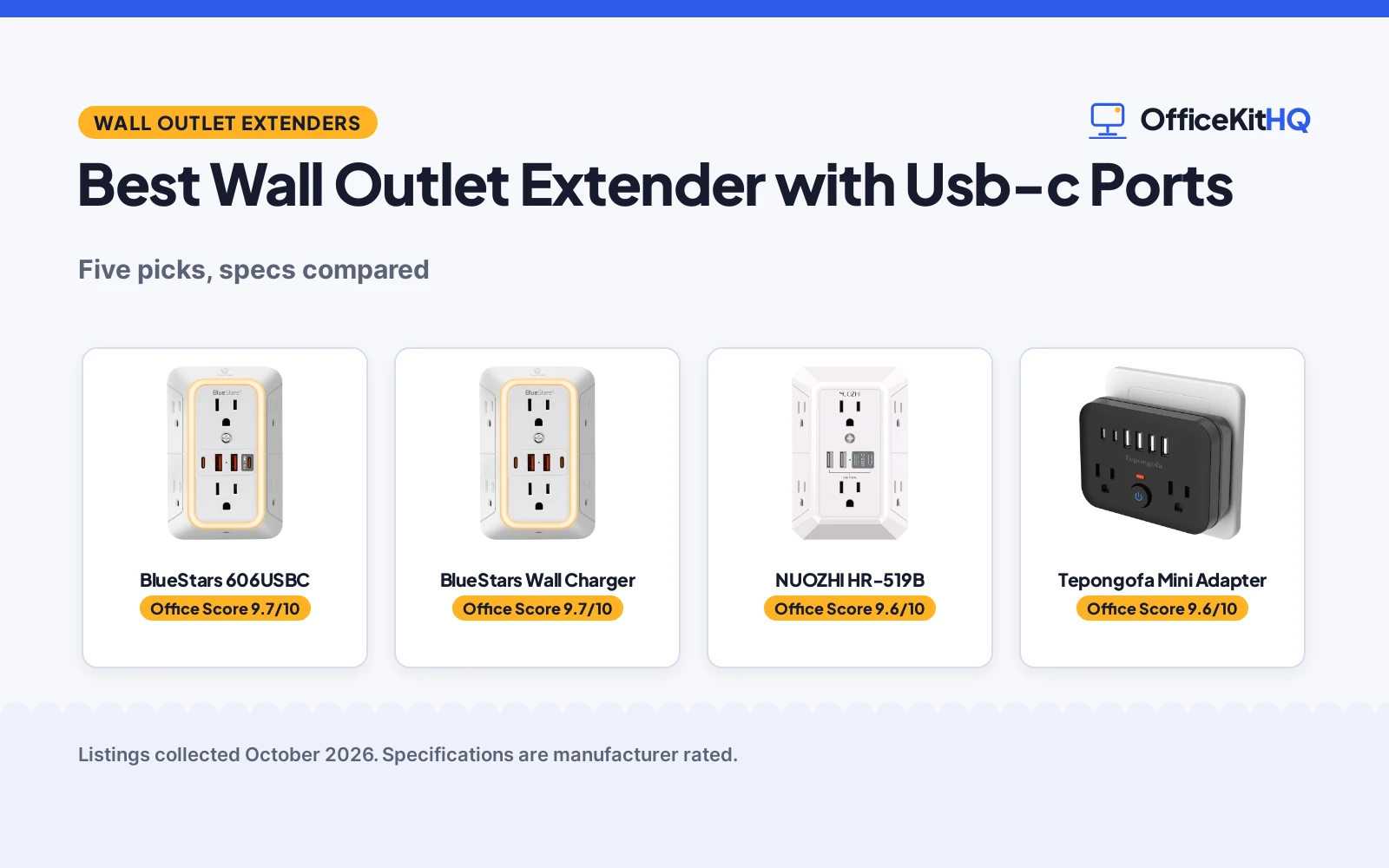 Best Wall Outlet Extender with Usb-c Ports (2026)