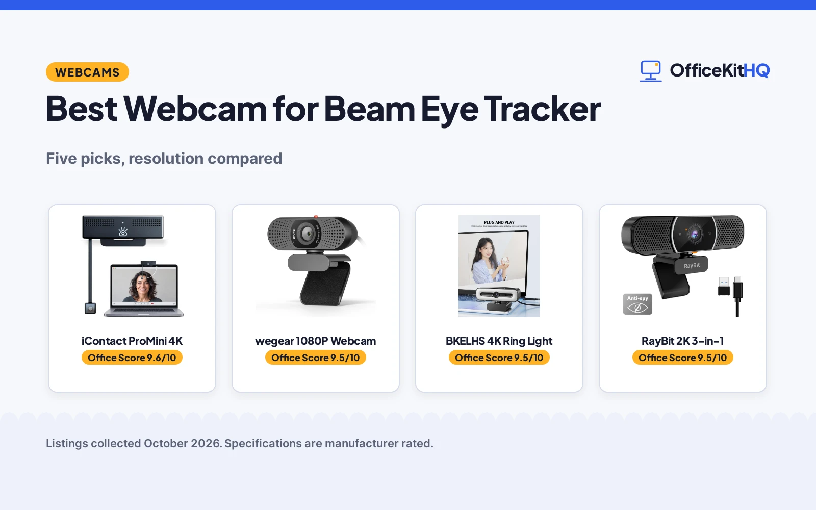 Best Webcam for Beam Eye Tracker (2026): 5 Picks
