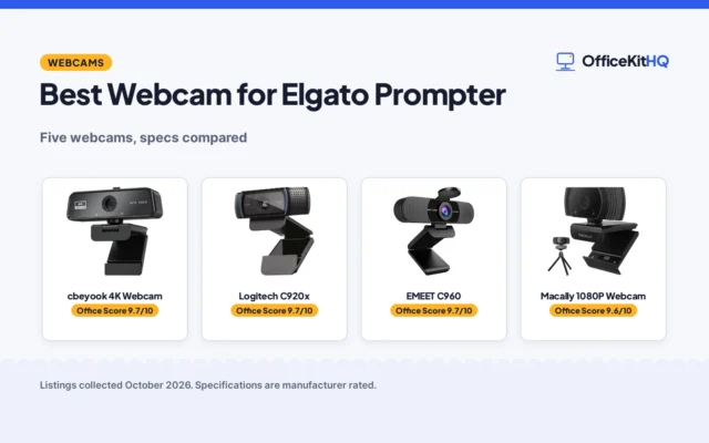 Best Webcam for Elgato Prompter (2026): 5 Compared