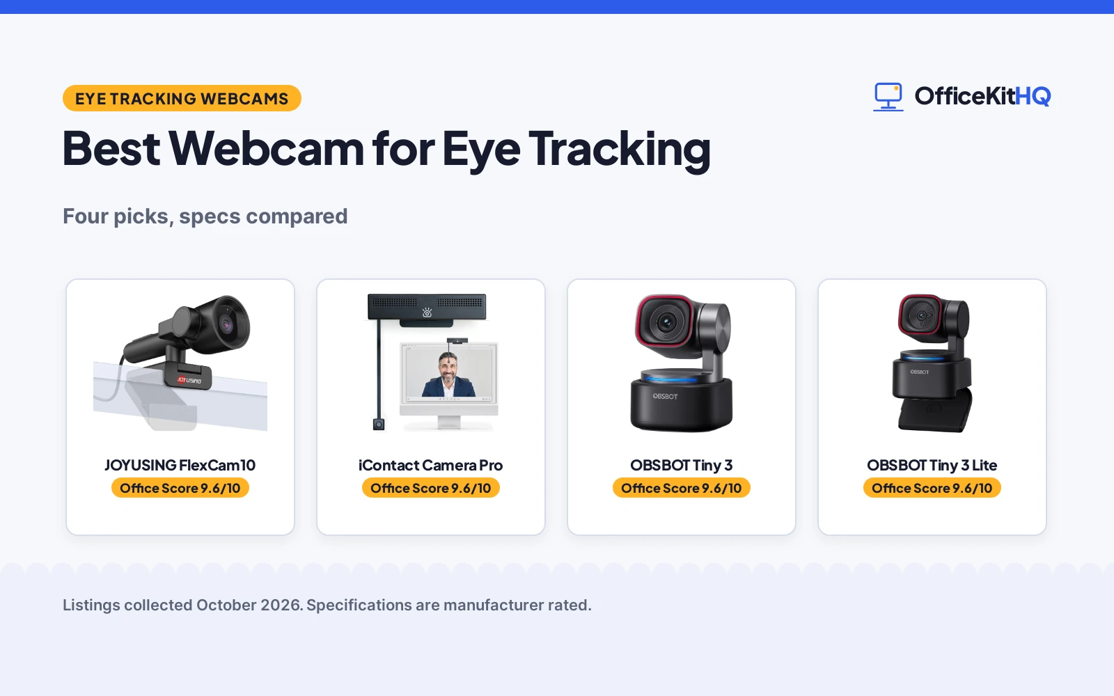 Best Webcam for Eye Tracking (2026): 4 Compared