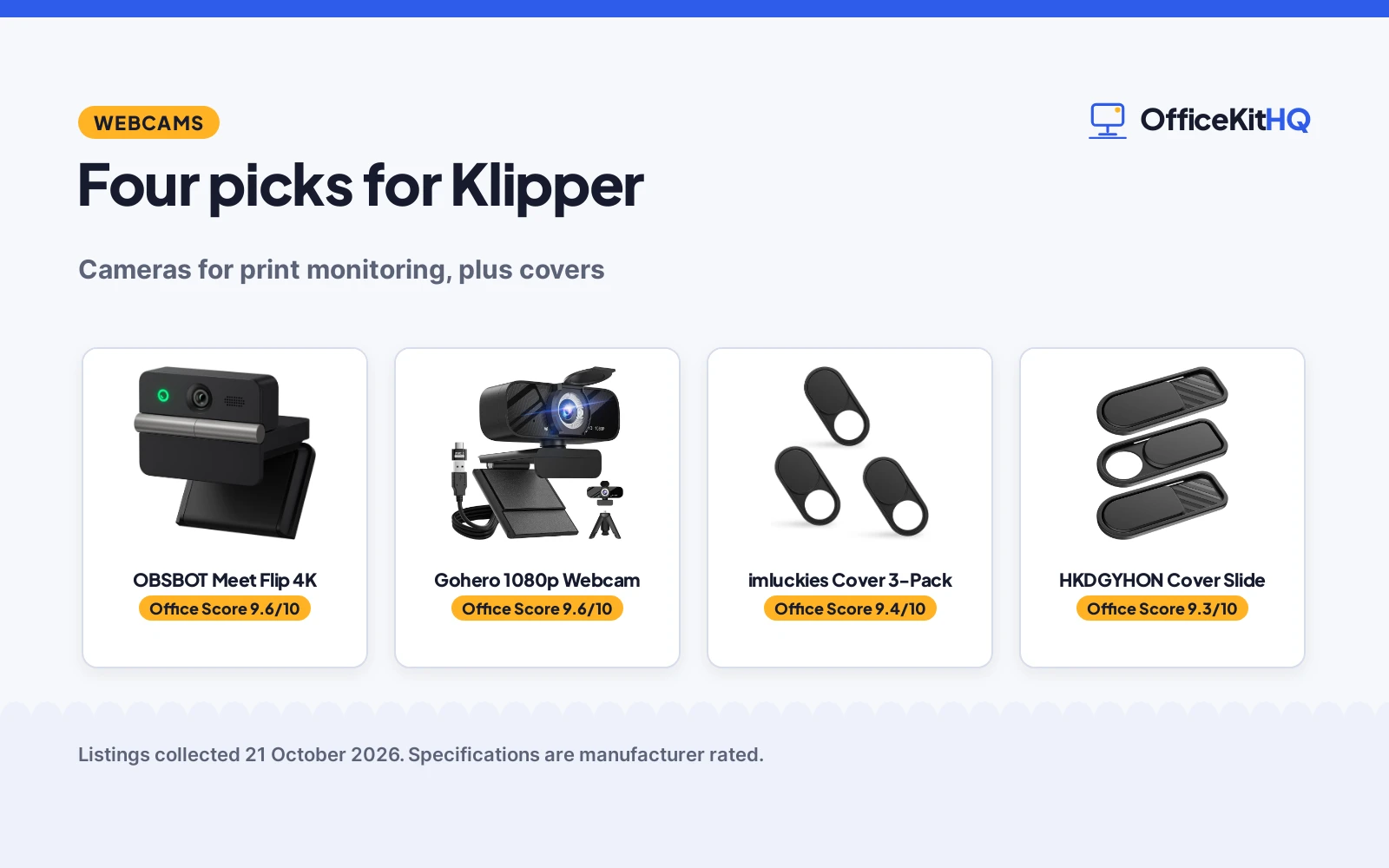 Best Webcam for Klipper (2026): 4 Picks