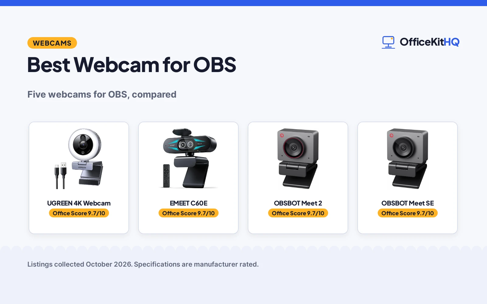 Best Webcam for OBS (2026): 5 Streaming Webcams Compared