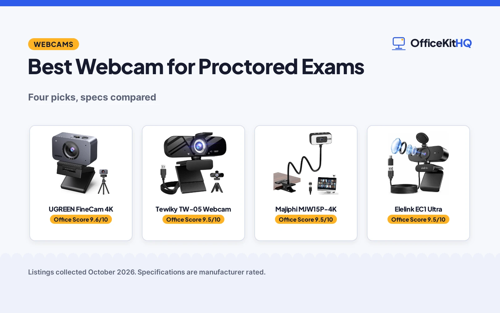 Best Webcam for Proctored Exams (2026): 4 Picks