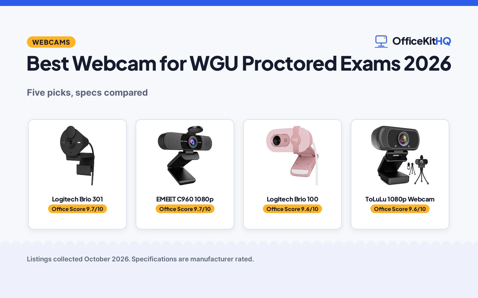 Best Webcam for WGU Proctored Exams 2026: 5 Picks