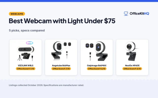 Best Webcam with Light Under $75 (2026): 5 Picks Compared