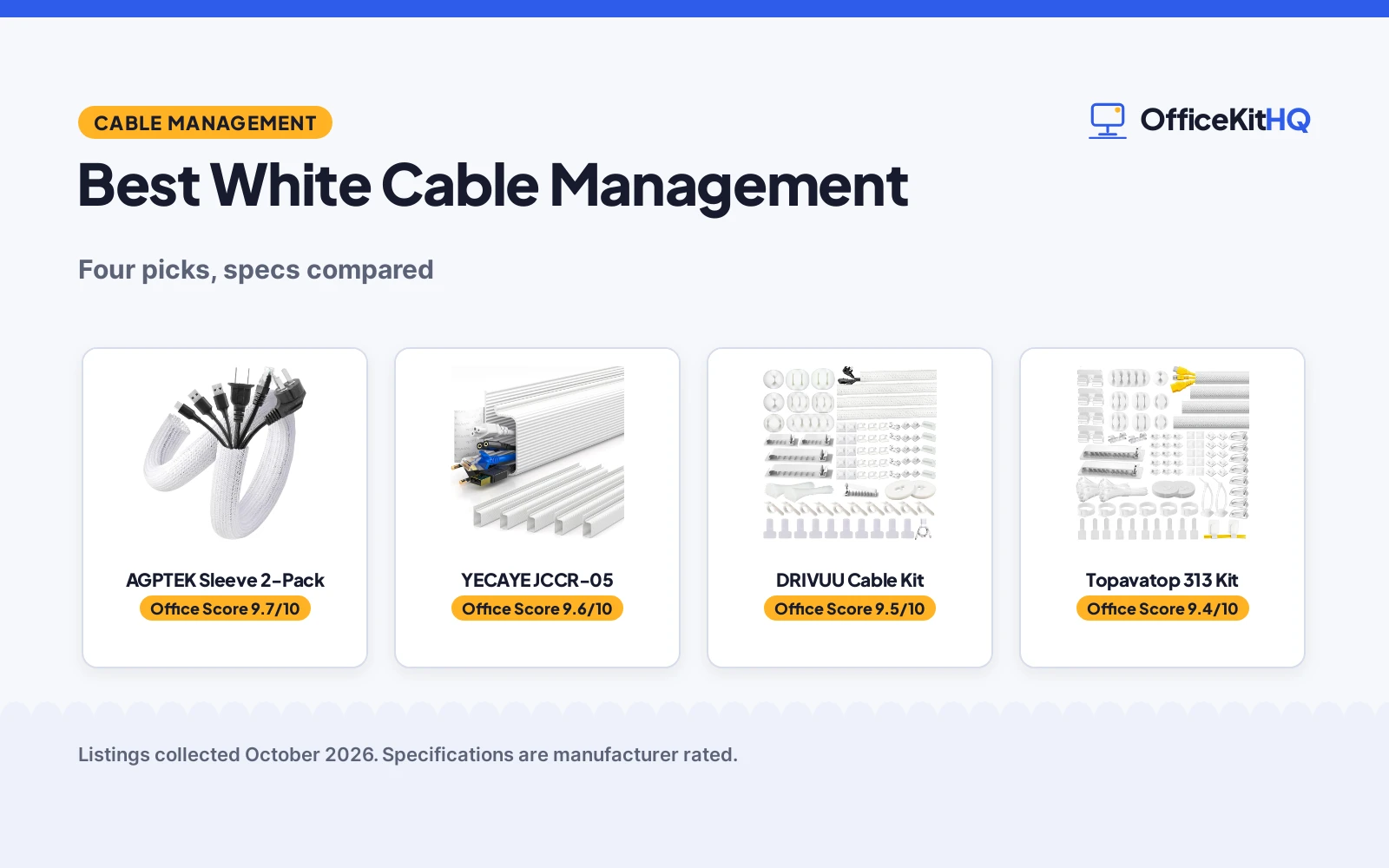 Best White Cable Management (2026): 4 Picks Compared