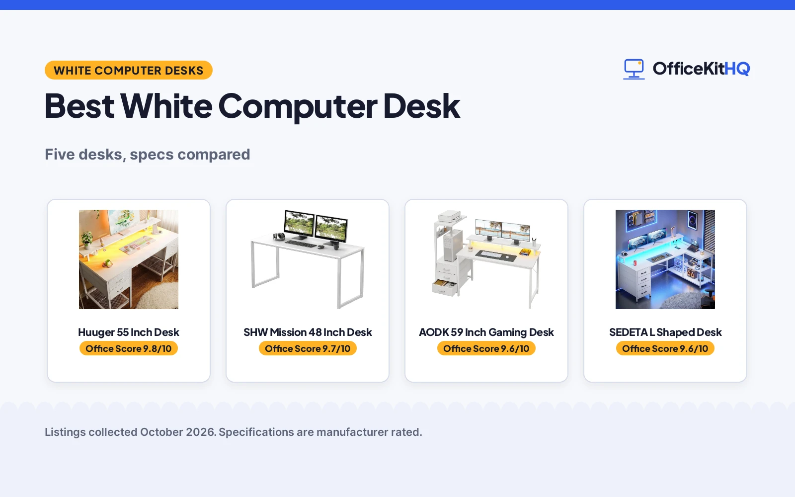 Best White Computer Desk (2026): 5 Desks Compared